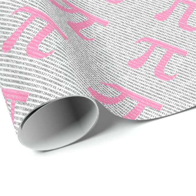 Original pink number pi day mathematical symbol wrapping paper (Roll Corner)