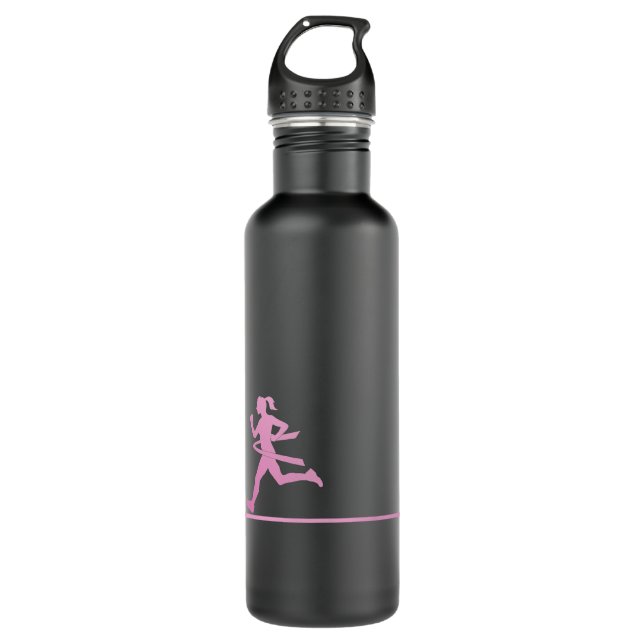 Original Pink Ribbon Runner Water Bottle  (Front)