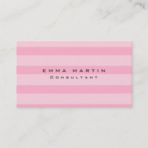 Original Pink Stripes Feminine Unique Modern Business Card