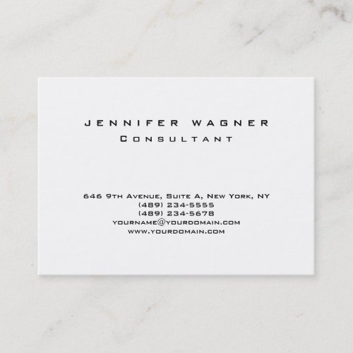 Original Plain Simple Black White Trendy Clean Business Card