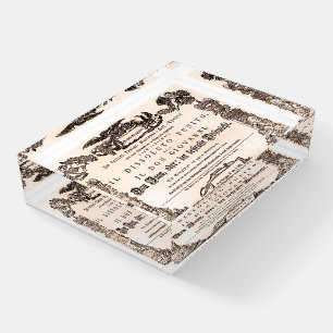 Original playbill, Vienna premiere of Don Giovanni Paperweight