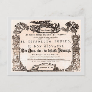 Original playbill, Vienna premiere of Don Giovanni Postcard