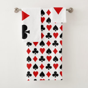Original Playing cards Diamond Club Heart Spade Bath Towel Set