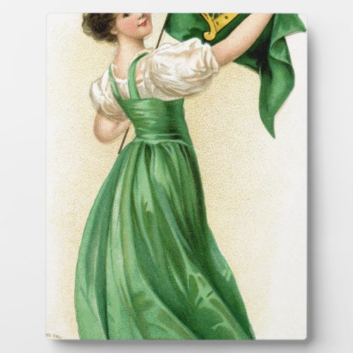 Original poster of St Patricks Day Flag Lady Plaque