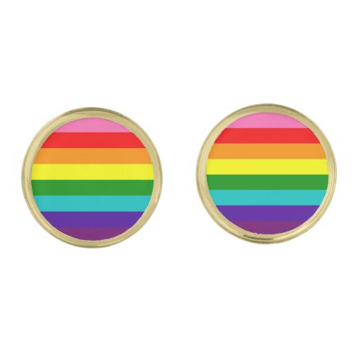 Original Pride Flag Gay Rainbow Gilbert Baker Cufflinks