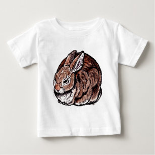 Original Rabbit Art, Pen & Ink, Watercolor Drawing Baby T-Shirt