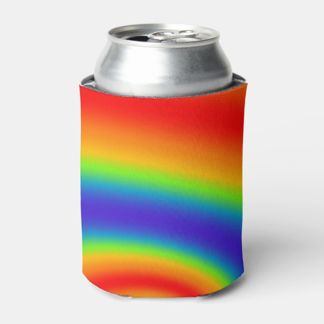 Original Rainbow Gradient Colorful Spiral Effect Can Cooler (Can Front)