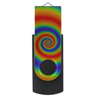 Original Rainbow Gradient Colorful Spiral Effect Flash Drive