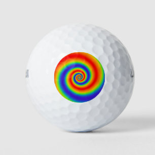 Original Rainbow Gradient Colorful Spiral Effect Golf Balls