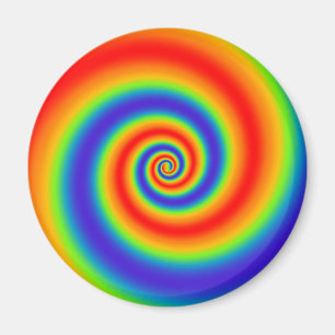 Original Rainbow Gradient Colorful Spiral Effect Magnet
