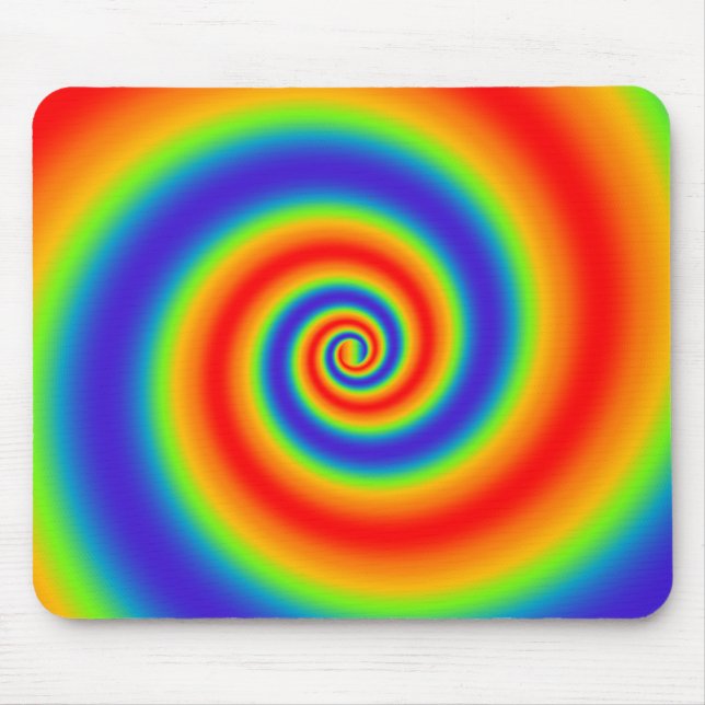 Original Rainbow Gradient Colorful Spiral Effect Mouse Pad (Front)