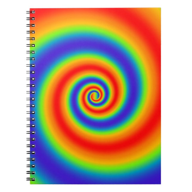 Original Rainbow Gradient Colorful Spiral Effect Notebook (Front)