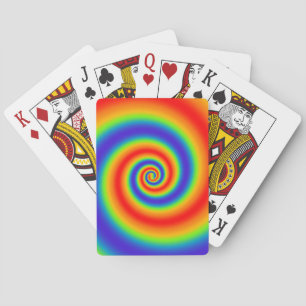 Original Rainbow Gradient Colorful Spiral Effect Poker Cards
