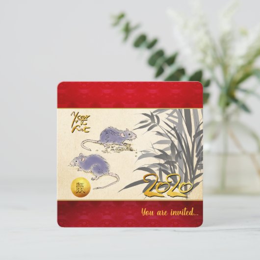 Original Rats Bamboo painting 2020 SFCI (Standing Front)