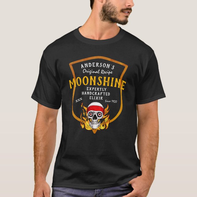 Original Recipe Handcrafted Elixir Moonshine Funny T-Shirt (Front)