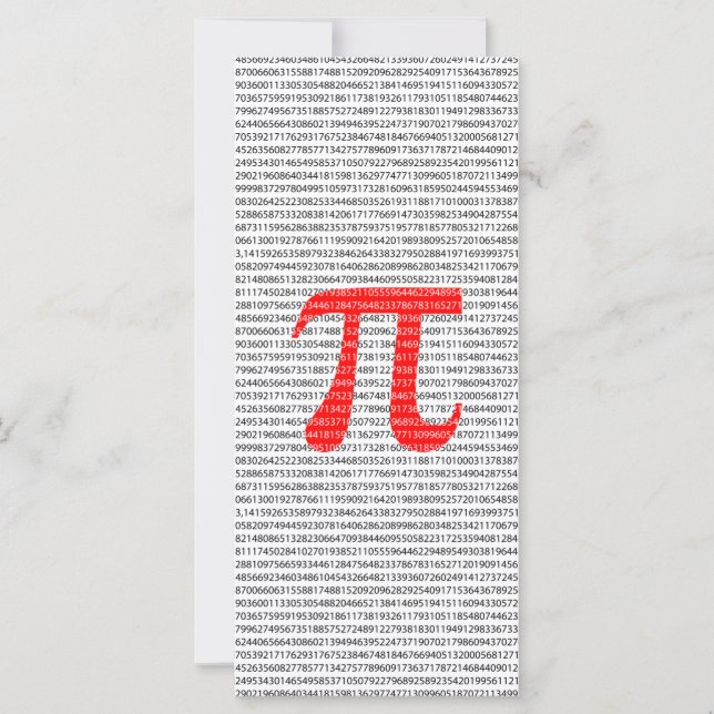 Original red number pi day mathematical symbol (Front)