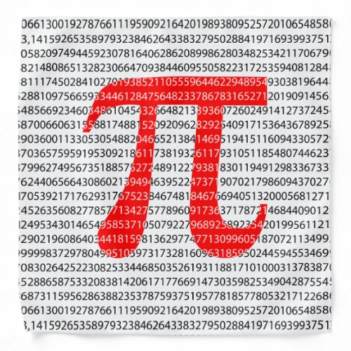 Original red number pi day mathematical symbol bandana