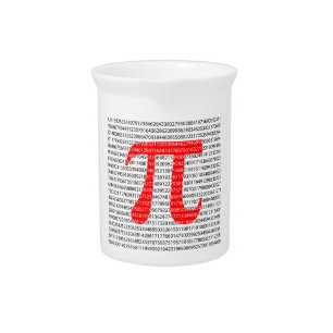 Original red number pi day mathematical symbol beverage pitcher