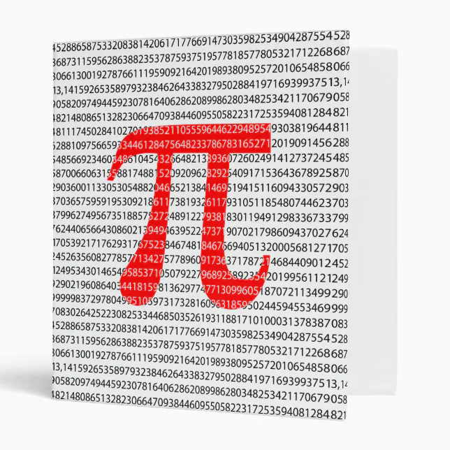 Original red number pi day mathematical symbol binder | Zazzle
