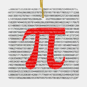 Original red number pi day mathematical symbol ceramic ornament