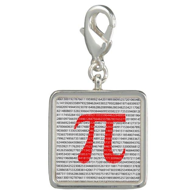 Original red number pi day mathematical symbol charm (Front)