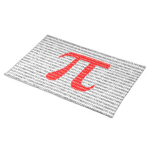 Original red number pi day mathematical symbol cloth placemat