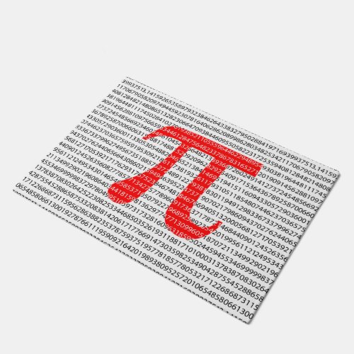 Original red number pi day mathematical symbol doormat