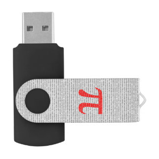 Original red number pi day mathematical symbol flash drive