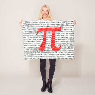 Original red number pi day mathematical symbol fleece blanket