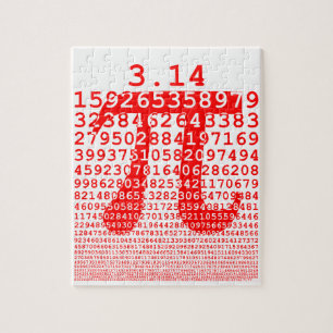 Original red number pi day mathematical symbol jigsaw puzzle