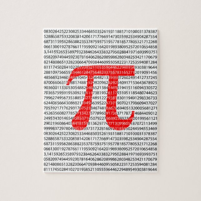 Original red number pi day mathematical symbol jigsaw puzzle (Vertical)