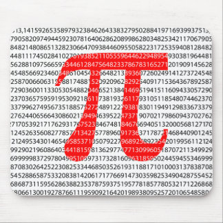 Original red number pi day mathematical symbol mouse pad