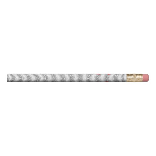 Original red number pi day mathematical symbol pencil (Back)