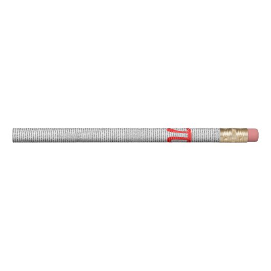 Original red number pi day mathematical symbol pencil (Front)