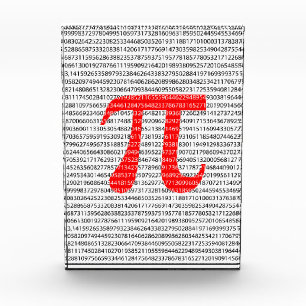 Original red number pi day mathematical symbol photo block