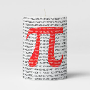 Original red number pi day mathematical symbol pillar candle