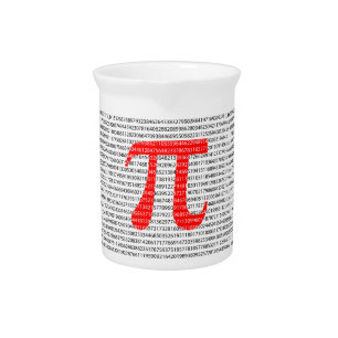 Original red number pi day mathematical symbol pitcher
