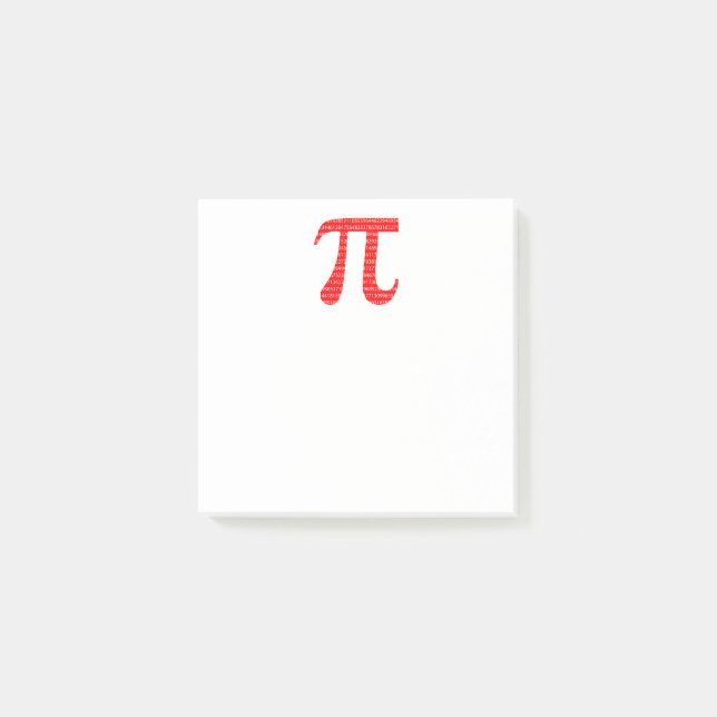 Original red number pi day mathematical symbol post-it notes (Front)
