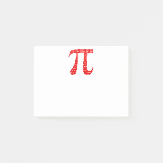 Original red number pi day mathematical symbol post-it notes (Front)