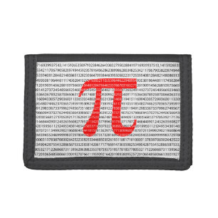 Original red number pi day mathematical symbol tri-fold wallet