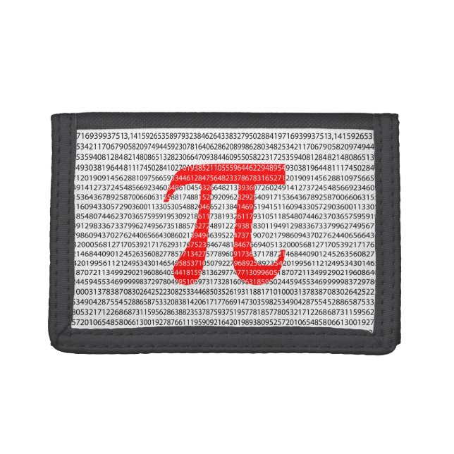 Original red number pi day mathematical symbol tri-fold wallet (Front)