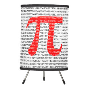 Original red number pi day mathematical symbol tripod lamp