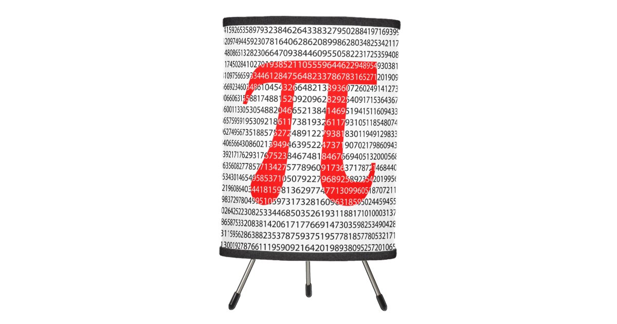 Original red number pi day mathematical symbol tripod lamp | Zazzle