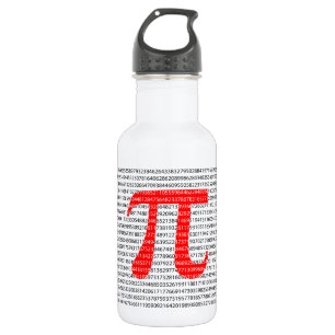 Original red number pi day mathematical symbol water bottle