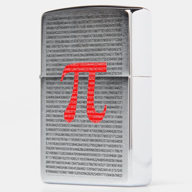 Original red number pi day mathematical symbol zippo lighter (Left)