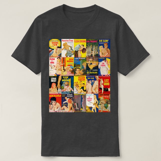 Original Reed Nightstand Paperback Books T-Shirt (Design Front)