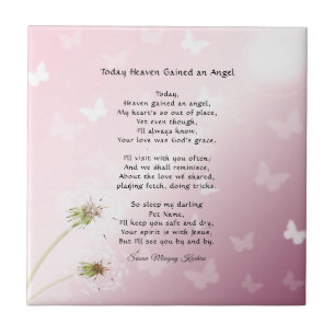 Original Remembrance Poem Butterflies Pet Memorial Ceramic Tile