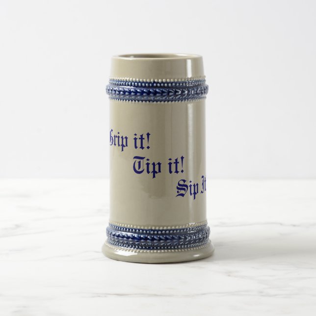 original rhyming text fun drinking slogan beer stein (Center)
