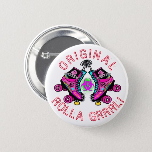 Original Rolla Grrrl Roller Derby Button Pin