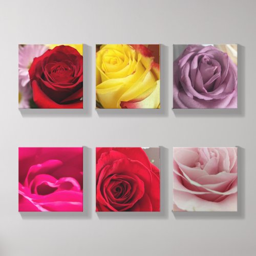 Original Rose Photo Rose Floral Canvas Wall Art Tile